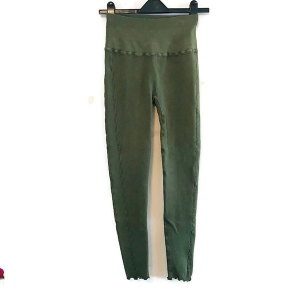 Daily Practice X Anthropologie Dana Olive Green Seamless Leggings Size Xs Small